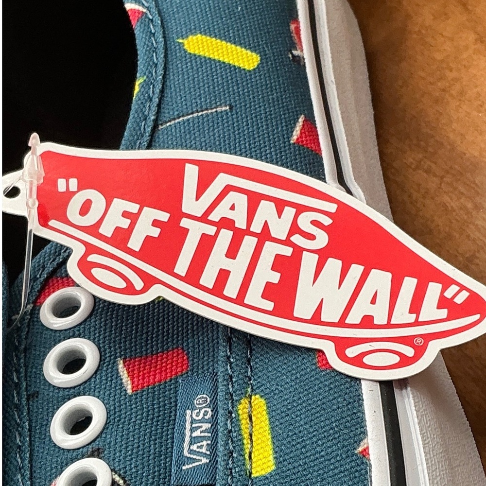 Vans Authentic BBQ Grill Red Cup Teal Canvas Sneakers Mens 8 Womens 9.5 NEW - Picture 7 of 9